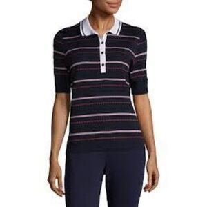 St. John Knit Polo Red, White & Blue